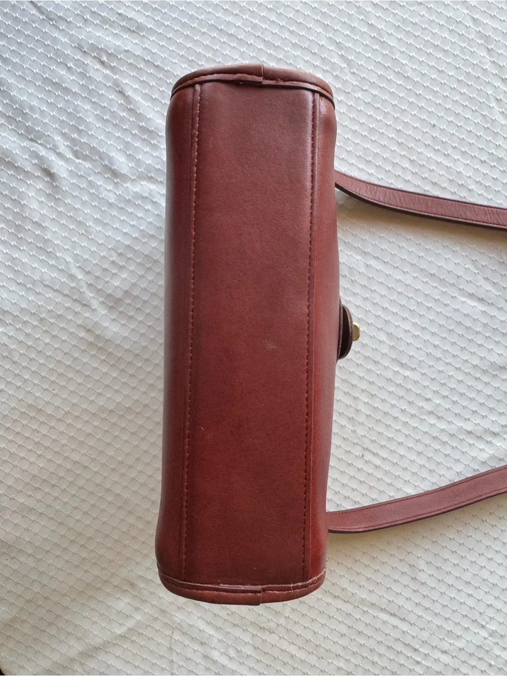 Coach Burgundy Leather Shoulder Bag with Gold Hardware